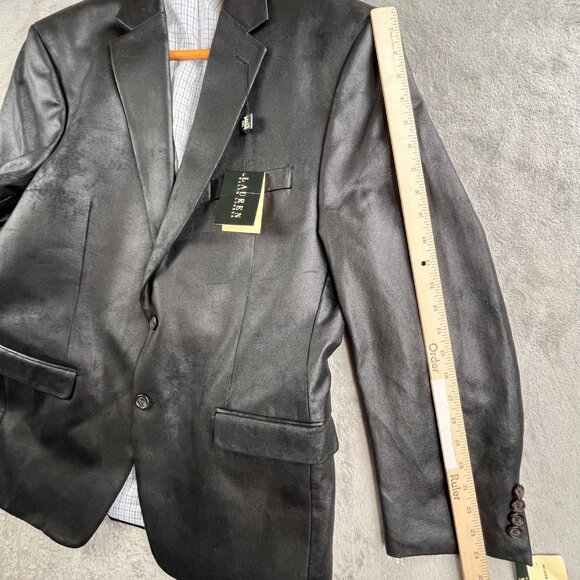 Lauren Ralph Lauren Blazer Mens 42R Black Two Button Sport Coat Jacket New Tags - Picture 8 of 14